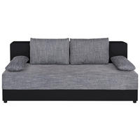 SCHLAFSOFA  in Lederlook, Webstoff Grau, Schwarz  - Schwarz/Grau, Design, Holzwerkstoff/Kunststoff (200/90/103cm) - P & B