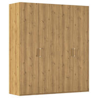 DREHTÜRENSCHRANK 201/223/60 cm,  in Eichefarben, 4 Tür(en)  - Eichefarben/Silberfarben, Design, Holzwerkstoff/Kunststoff (201/223/60cm) - Novel