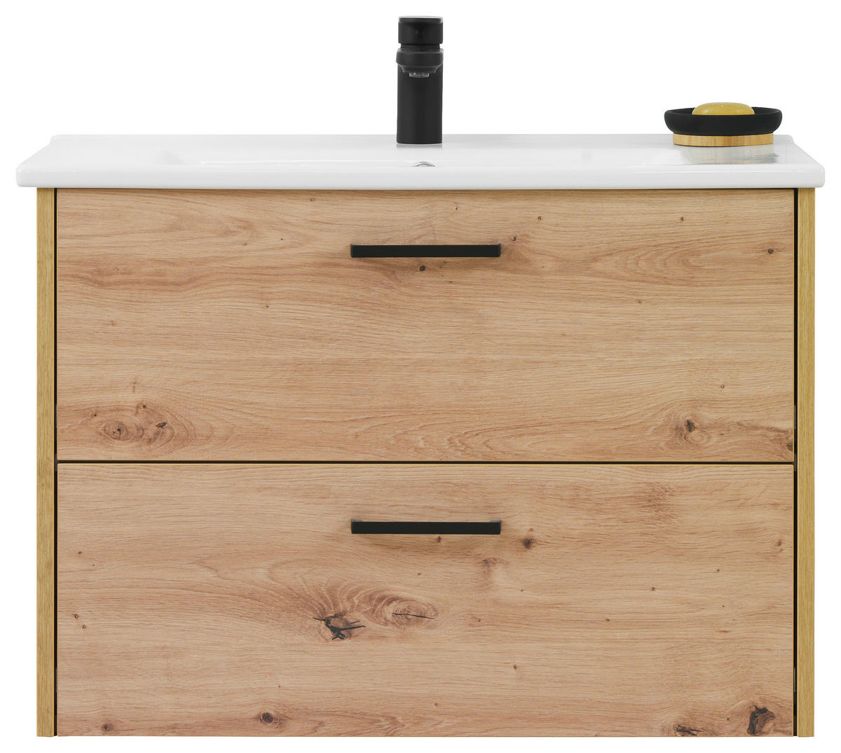 UMIVAL. ENOTA Z UMIVALNIKOM  - črna/bela, Design, leseni material/keramika (75cm) - Xora