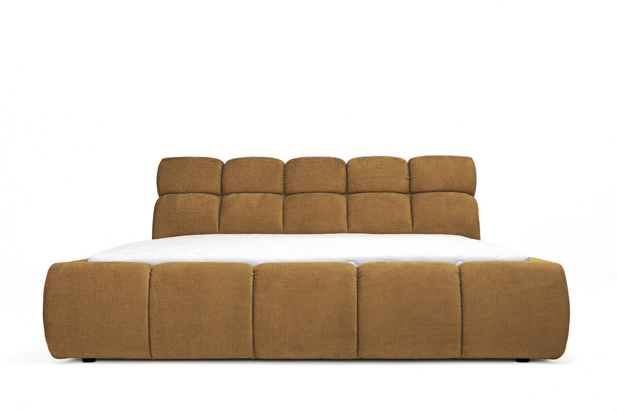 POLSTERBETT 180/200 cm  in Currygelb  - Currygelb/Schwarz, Design, Kunststoff/Textil (180/200cm) - Esposa