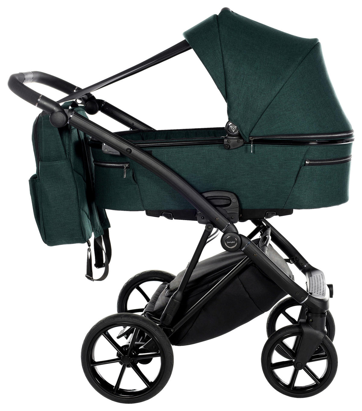 KINDERWAGENSET Fashion Premium  - Dunkelgrün/Schwarz, Trend, Textil/Metall (105/59/105cm) - Jimmylee