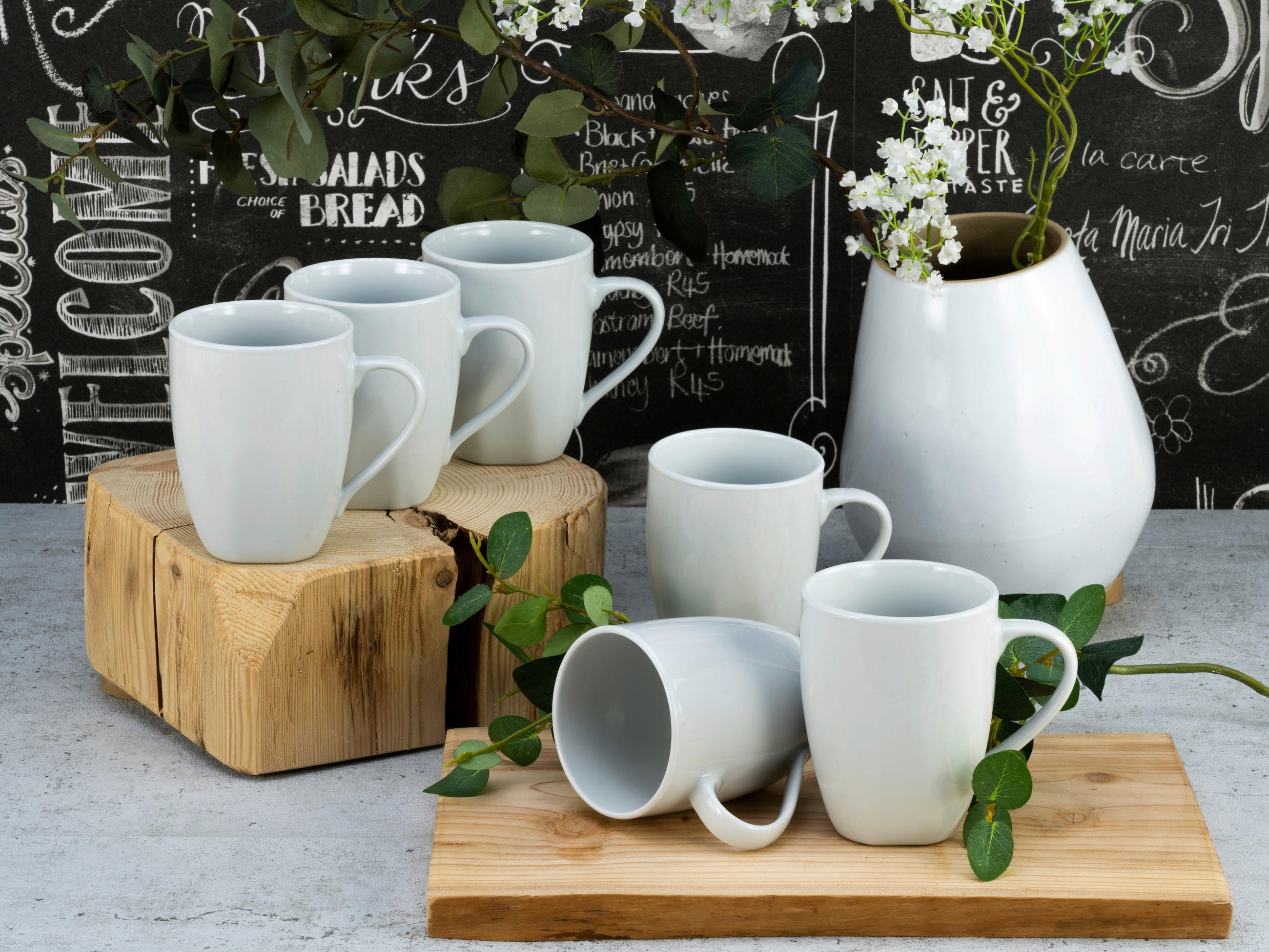 KAFFEEBECHERSET Square 6-teilig  - Weiß, Basics, Keramik (30,5/21/16cm) - Creatable