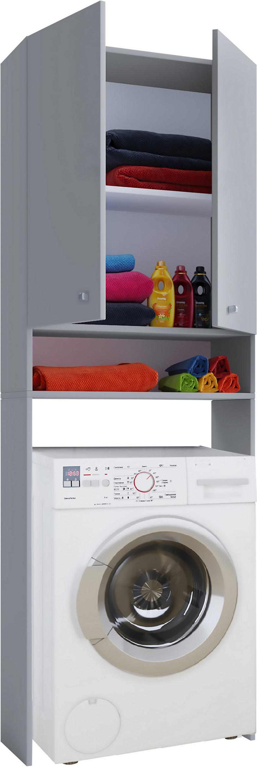 WASCHMASCHINENSCHRANK 64,2/182/27 cm  in Grau  - Grau, Basics, Holzwerkstoff/Kunststoff (64,2/182/27cm) - MID.YOU