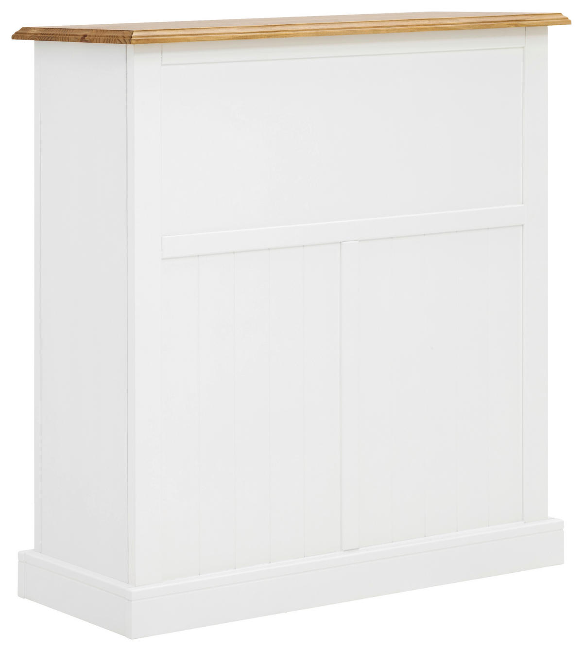 BAR Kiefer massiv Weiß, Eichefarben  - Eichefarben/Silberfarben, MODERN, Holz/Holzwerkstoff (105/110/42cm) - MID.YOU