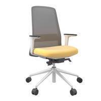 DREHSTUHL Lederlook Gelb, Grau, Weiß  - Gelb/Weiß, MODERN, Kunststoff/Textil (70/103-115/70cm)