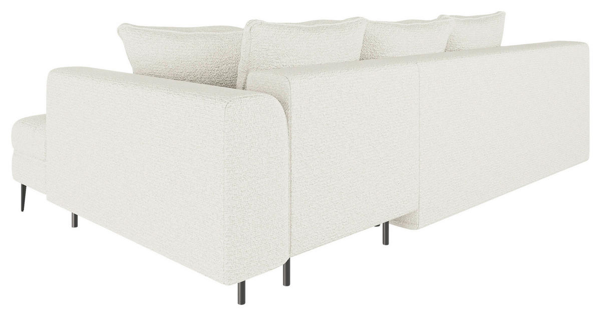 ECKSOFA Creme Struktur, Bouclé  - Creme/Schwarz, Design, Textil (177/276cm) - MID.YOU