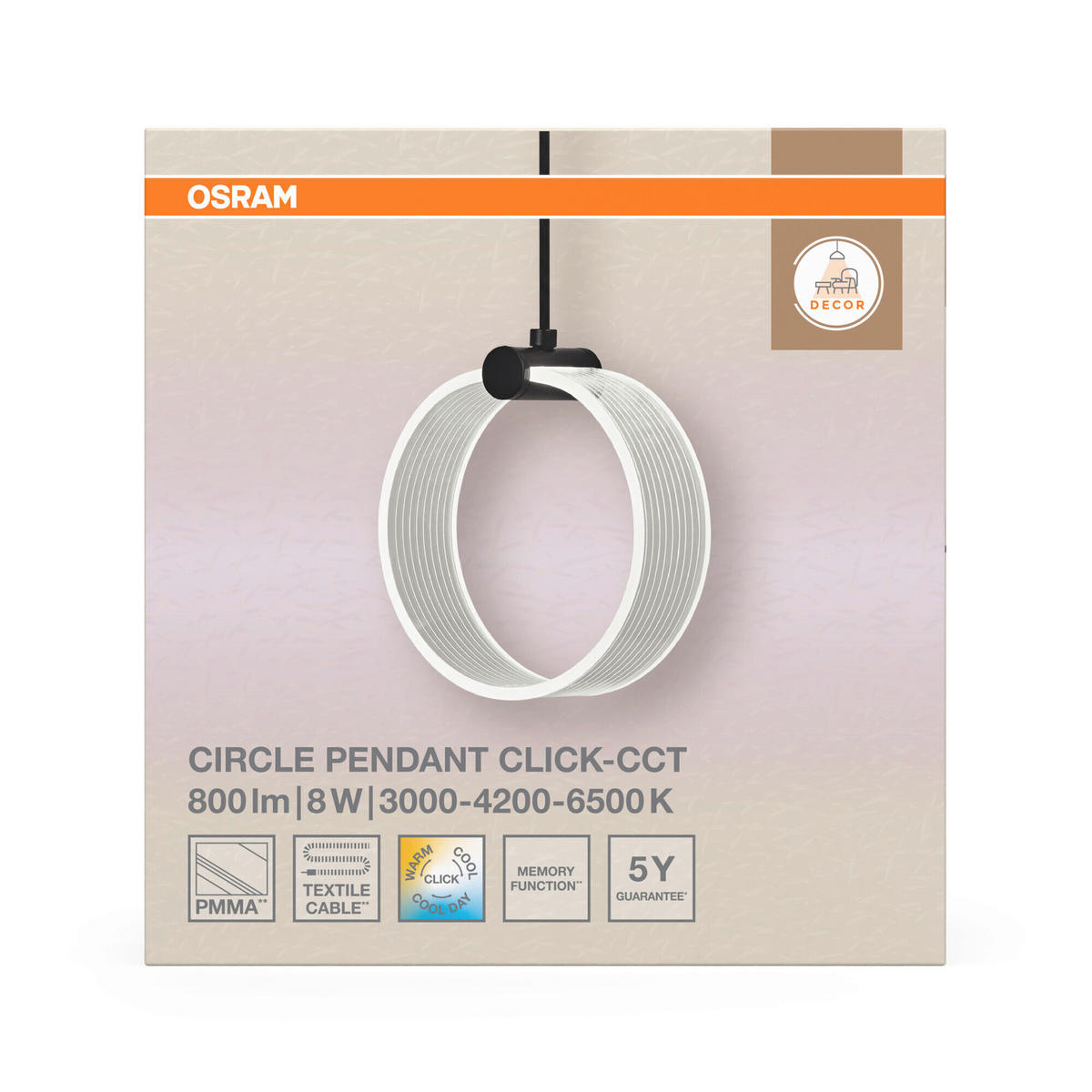 LED-PENDELLEUCHTE 16/15/121 cm  - Schwarz, Basics, Kunststoff (16/15/121cm) - Osram