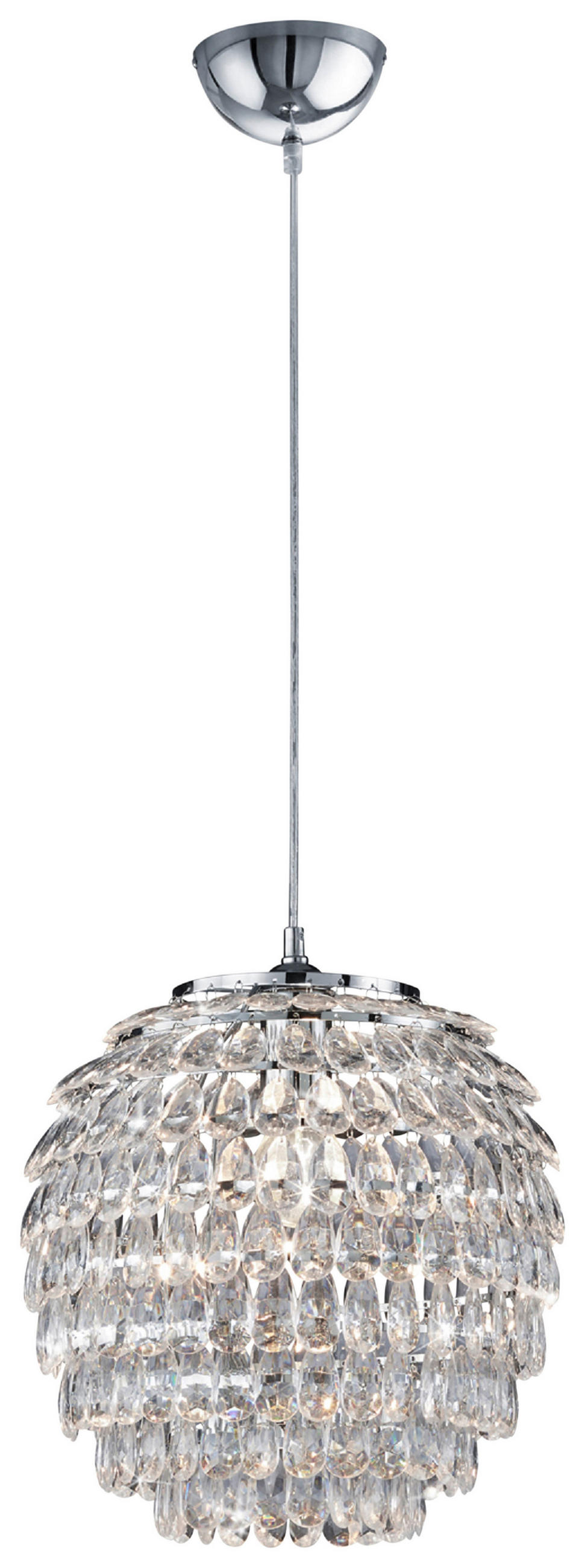 HÄNGELEUCHTE 35/160 cm    - Chromfarben, Design, Metall (35/160cm) - P & B