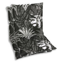 SESSELAUFLAGENSET Blätter  - Schwarz/Weiß, Basics, Textil (50/7/100cm)