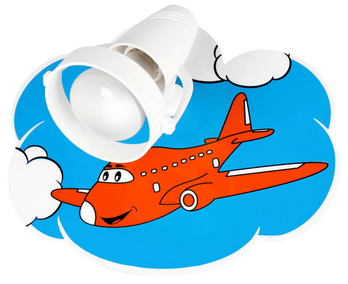 KINDERWANDLEUCHTE Flugzeuge 1-fl 18/22/16 cm   - Blau/Gelb, Basics, Holzwerkstoff/Kunststoff (18/22/16cm)