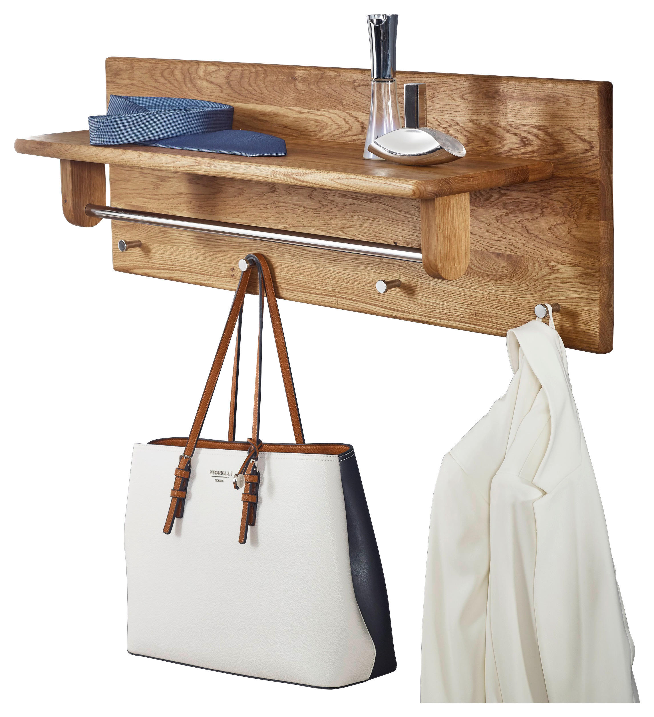 WANDGARDEROBE - Wildeiche, Design, Holz (81/30/24cm)
