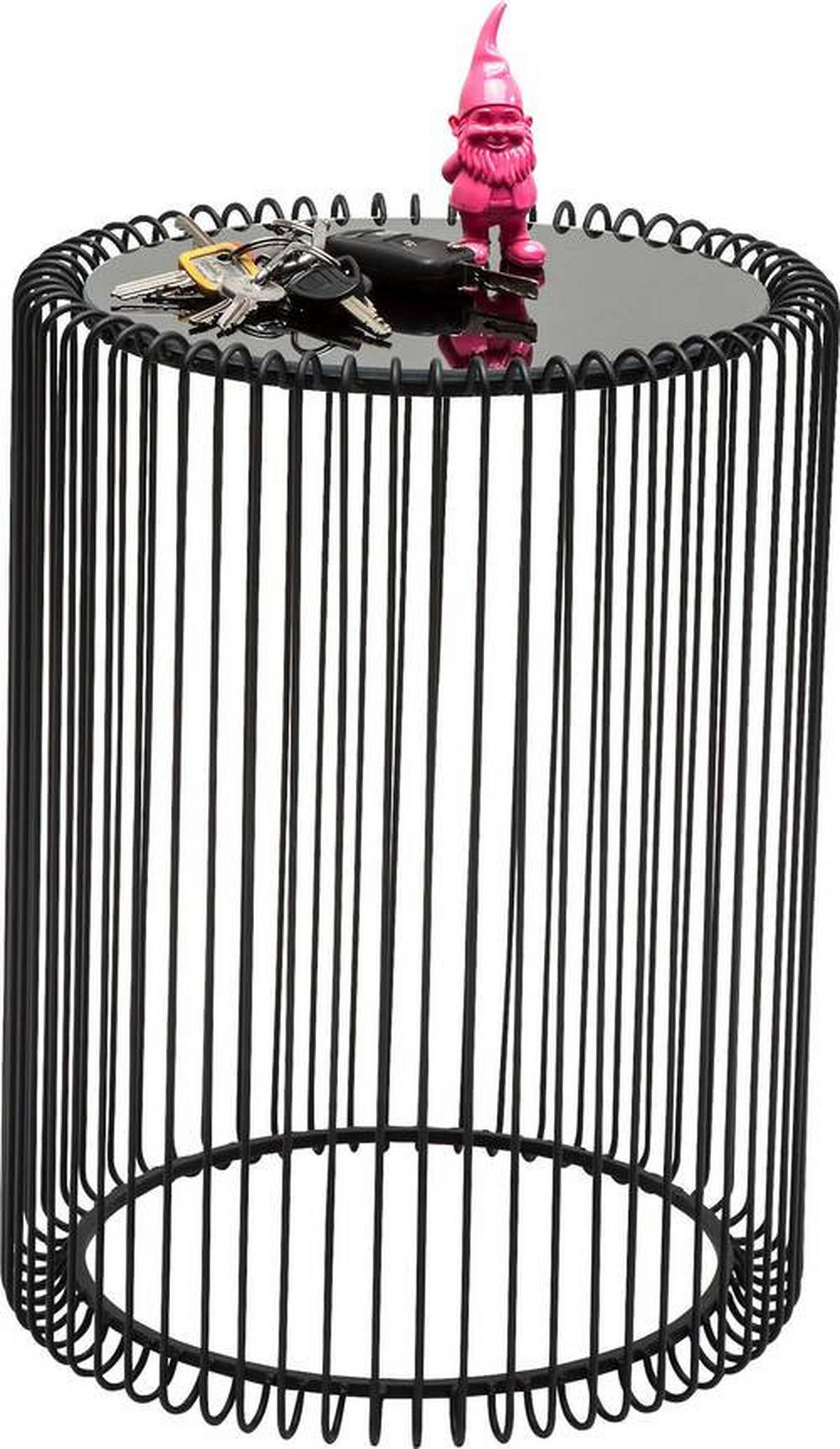 BEISTELLTISCHSET in Metall, Glas 32,5-44/32,5-44/42,5-45 cm  - Schwarz, Design, Glas/Metall (32,5-44/32,5-44/42,5-45cm) - Ambia Home