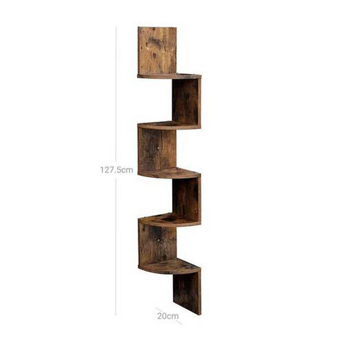 ROHOVÝ REGÁL, hnědá, 20/127.5/20 cm - hnědá, Basics, kompozitní dřevo (20/127.5/20cm) - Boxxx