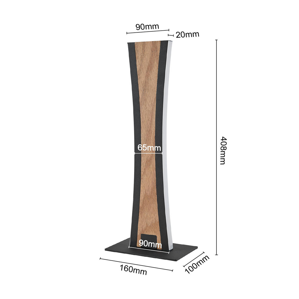 LED-TISCHLEUCHTE Ella 16/40,8/10 cm   - Eichefarben/Schwarz, Natur, Holz/Kunststoff (16/40,8/10cm) - Novel