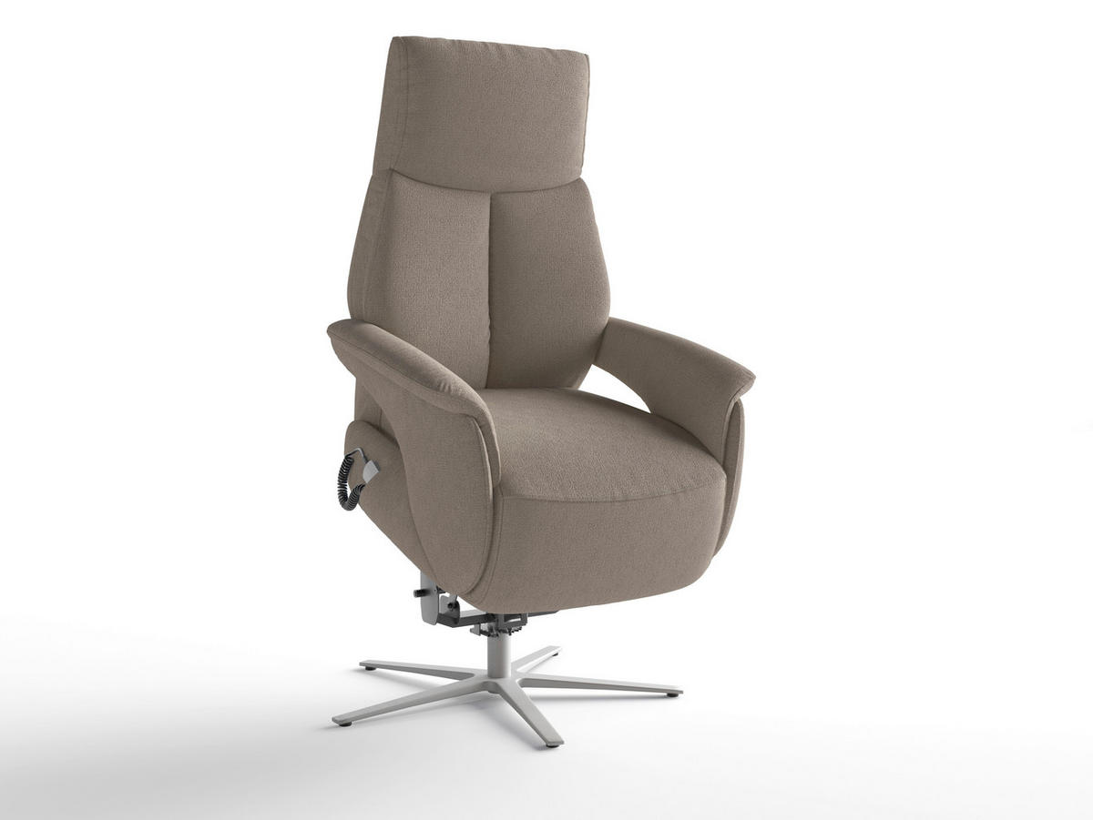 RELAXAČNÍ KŘESLO, textil, šedohnědá - barvy stříbra/šedohnědá, Basics, kov/textil (75/110/85cm) - Sit & More