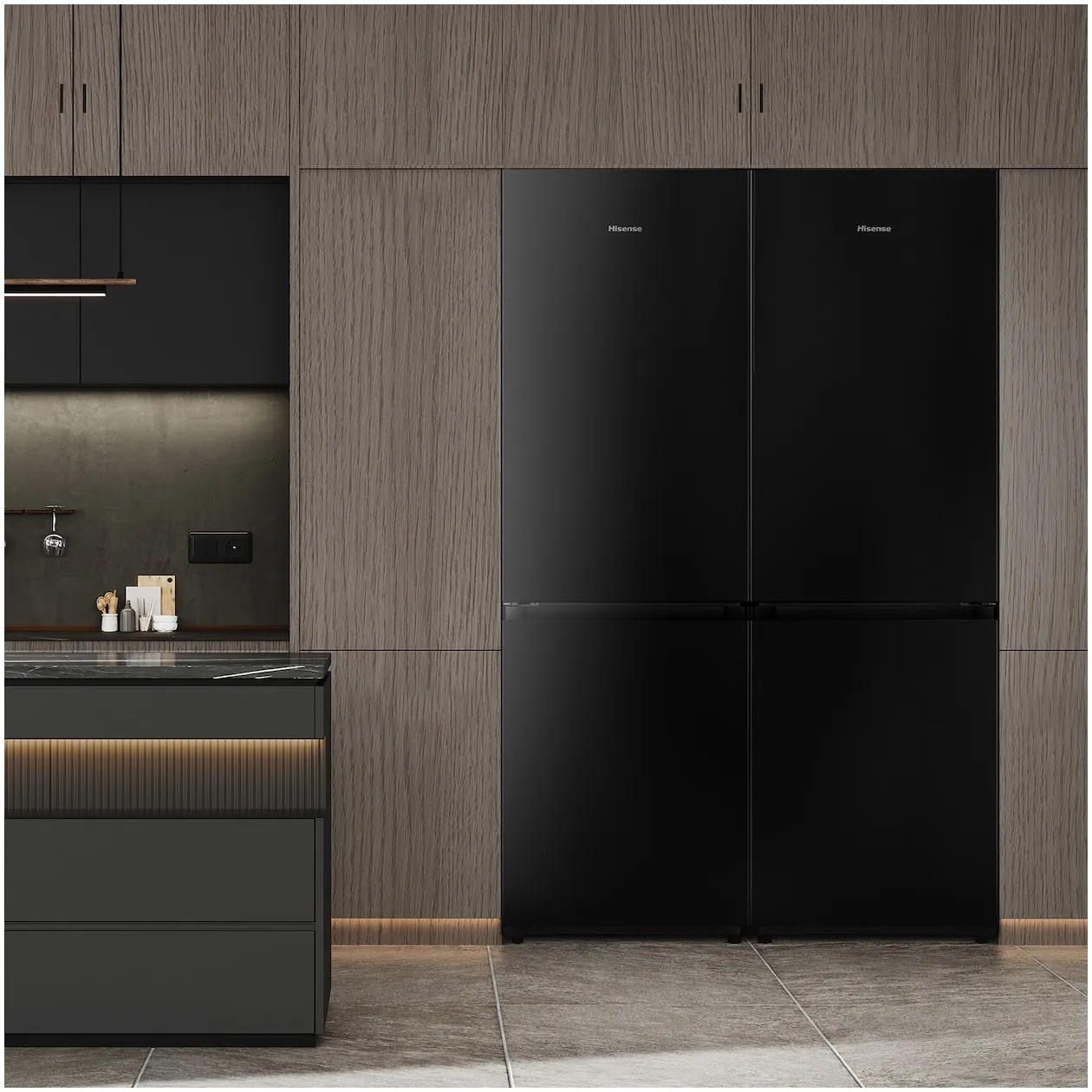 KÜHL-GEFRIER-KOMBINATION RB5K330GSFC  - Schwarz, Design, Metall - Hisense