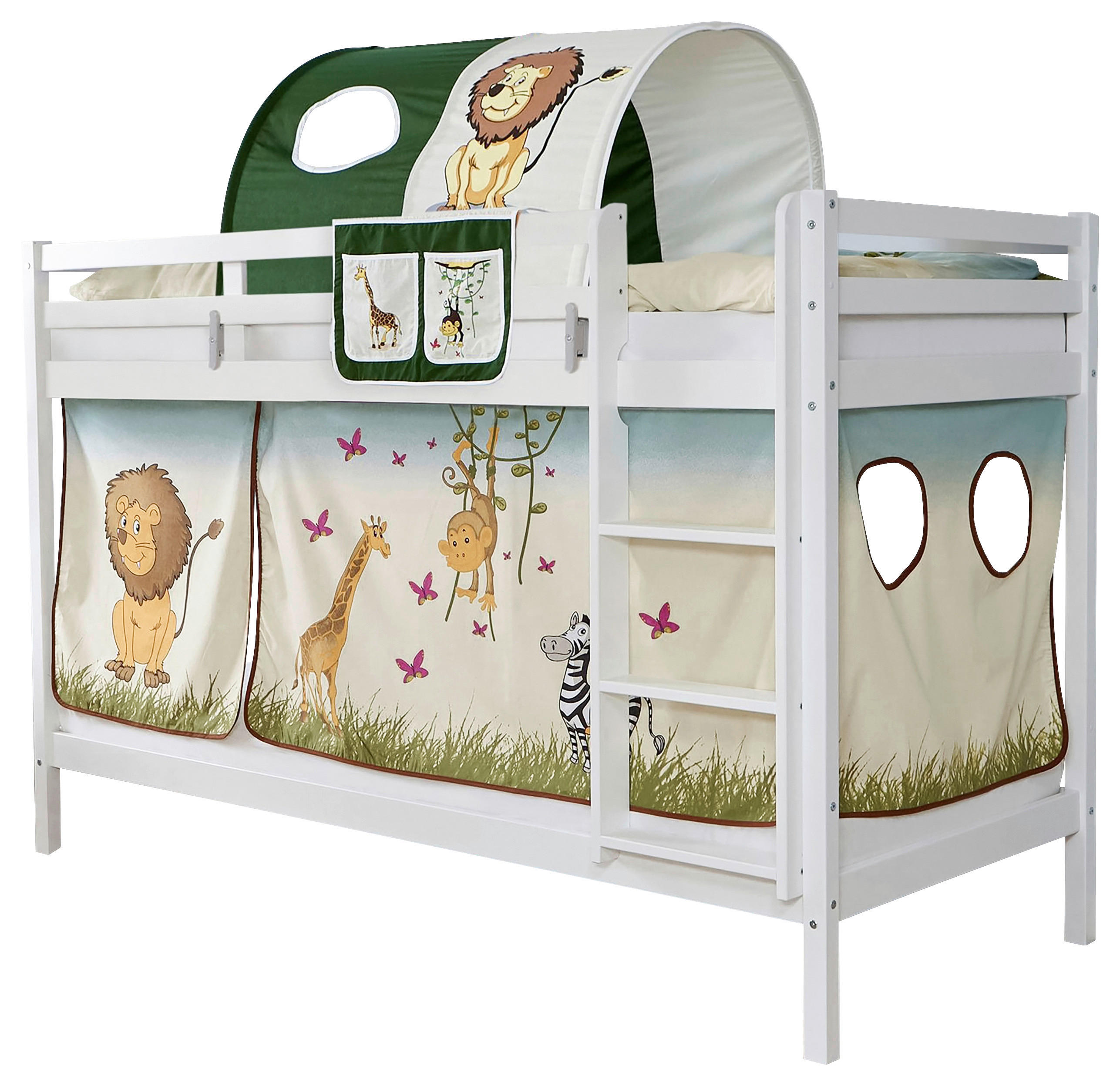 ETAGENBETT - Multicolor/Weiß, MODERN, Holz/Textil (90/200cm) - MID.YOU
