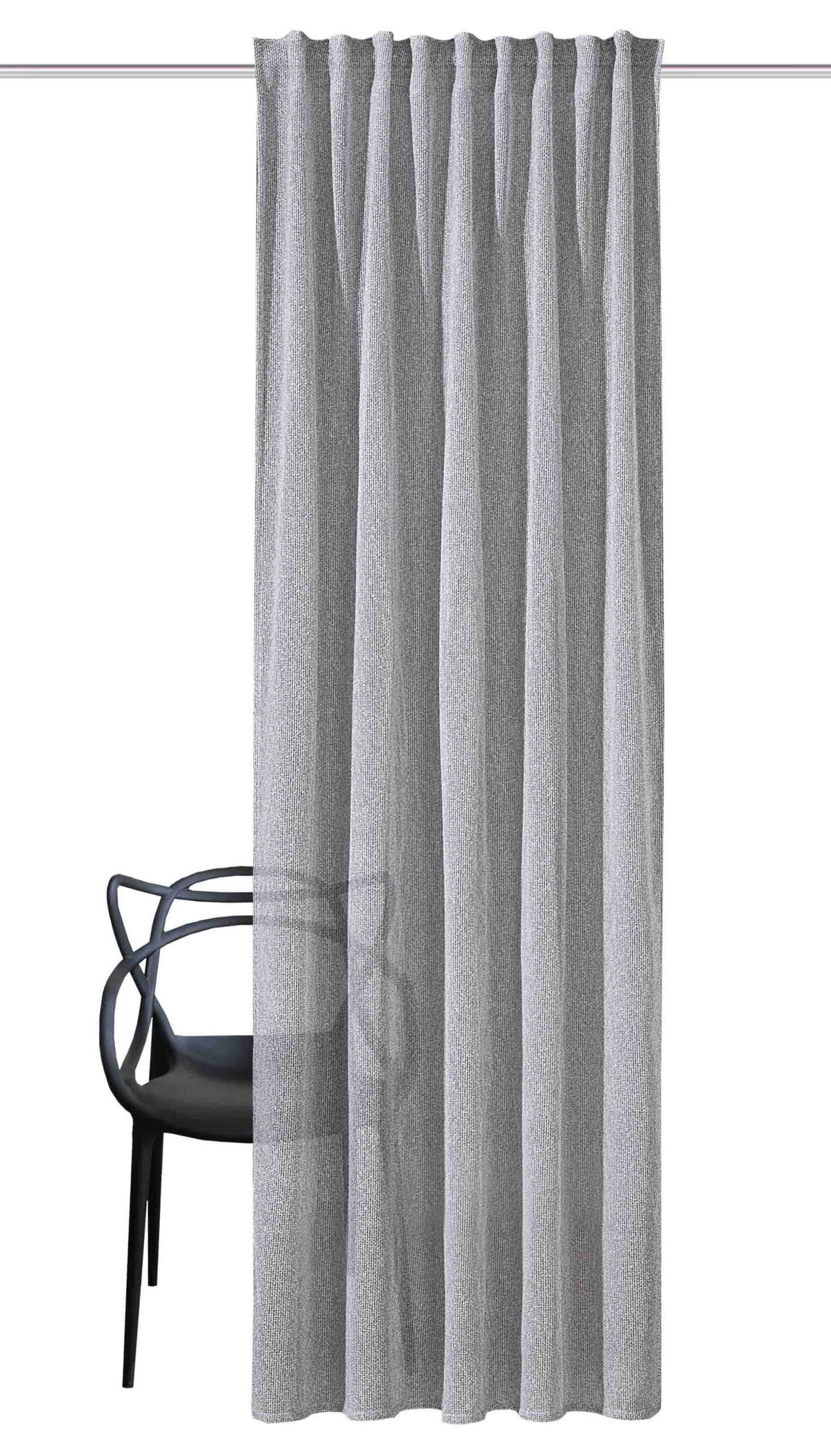 FERTIGVORHANG    135/300 cm  - Grau Hochglanz, Basics, Textil (135/300cm)