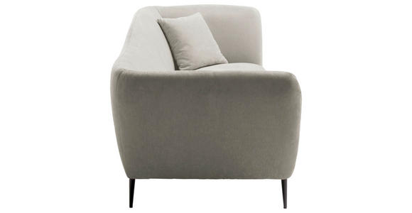 RÉCAMIERE Platinfarben Chenille Zierkissen, Rücken echt  - Platinfarben/Schwarz, KONVENTIONELL, Textil/Metall (224/70/97cm) - Hom`in