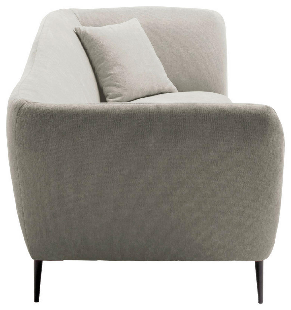 RÉCAMIERE Platinfarben Chenille Zierkissen, Rücken echt  - Platinfarben/Schwarz, KONVENTIONELL, Textil/Metall (224/70/97cm) - Hom`in