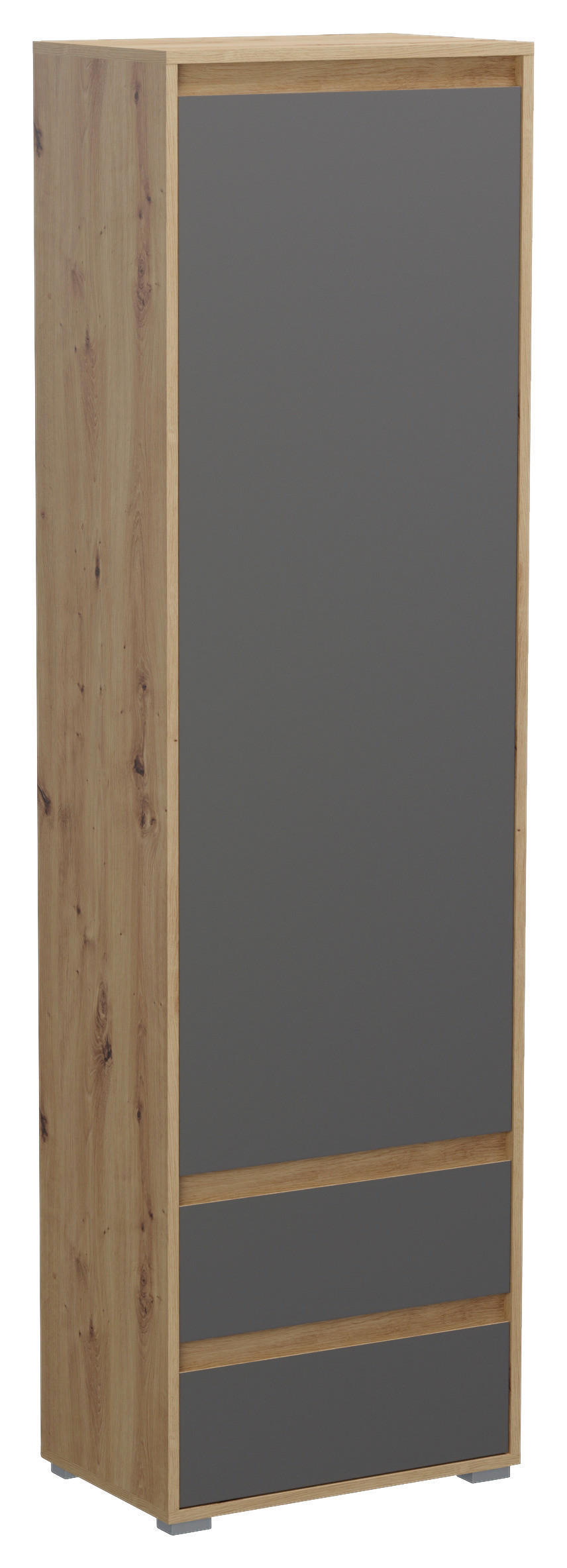 GARDEROBENSCHRANK in 54/190/35 cm - Eiche Artisan/Grau, MODERN, Holzwerkstoff (54/190/35cm) - MID.YOU