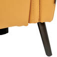 3-SITZER-SOFA Echtleder Currygelb  - Currygelb/Schwarz, Design, Leder/Metall (210/79/104cm) - Emilio Belluti