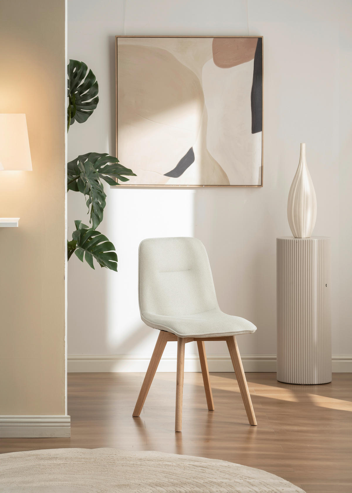 STOLIČKA, 45/88/54 cm - farba duba/svetlosivá, Modern, drevo/textil (45/88/54cm) - Cantus