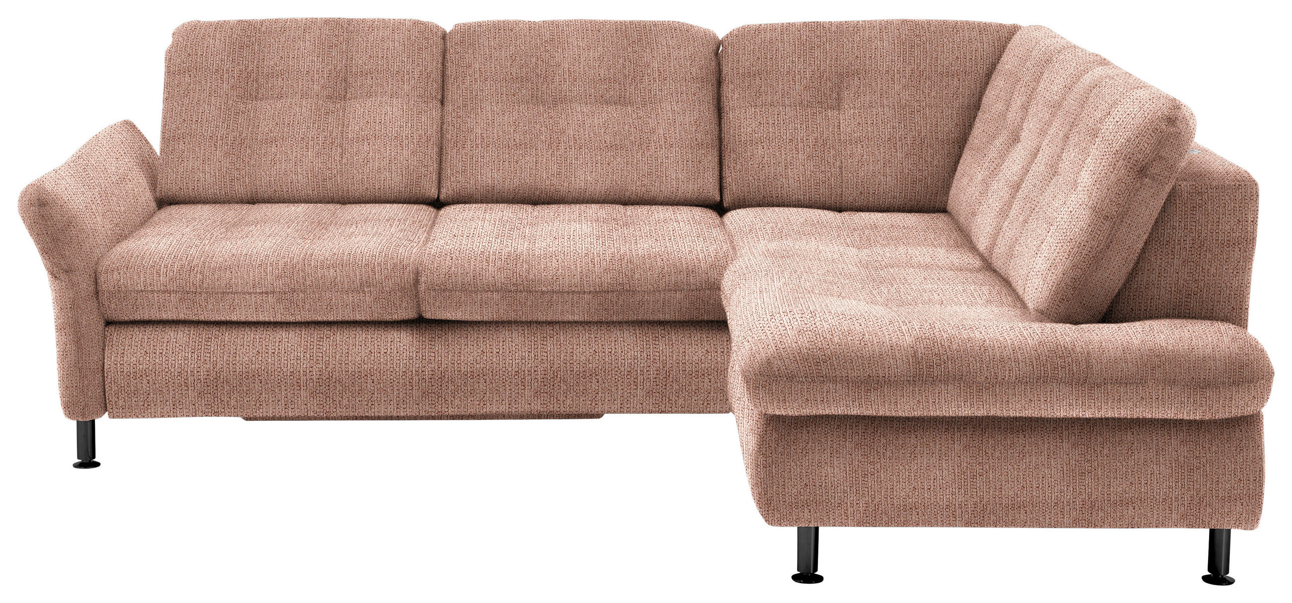 ECKSOFA in Webstoff Orange  - Schwarz/Orange, Konventionell, Textil/Metall (242/210cm) - Beldomo Style