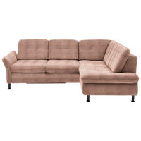 ECKSOFA in Webstoff Orange  - Schwarz/Orange, Konventionell, Textil/Metall (242/210cm) - Beldomo Style