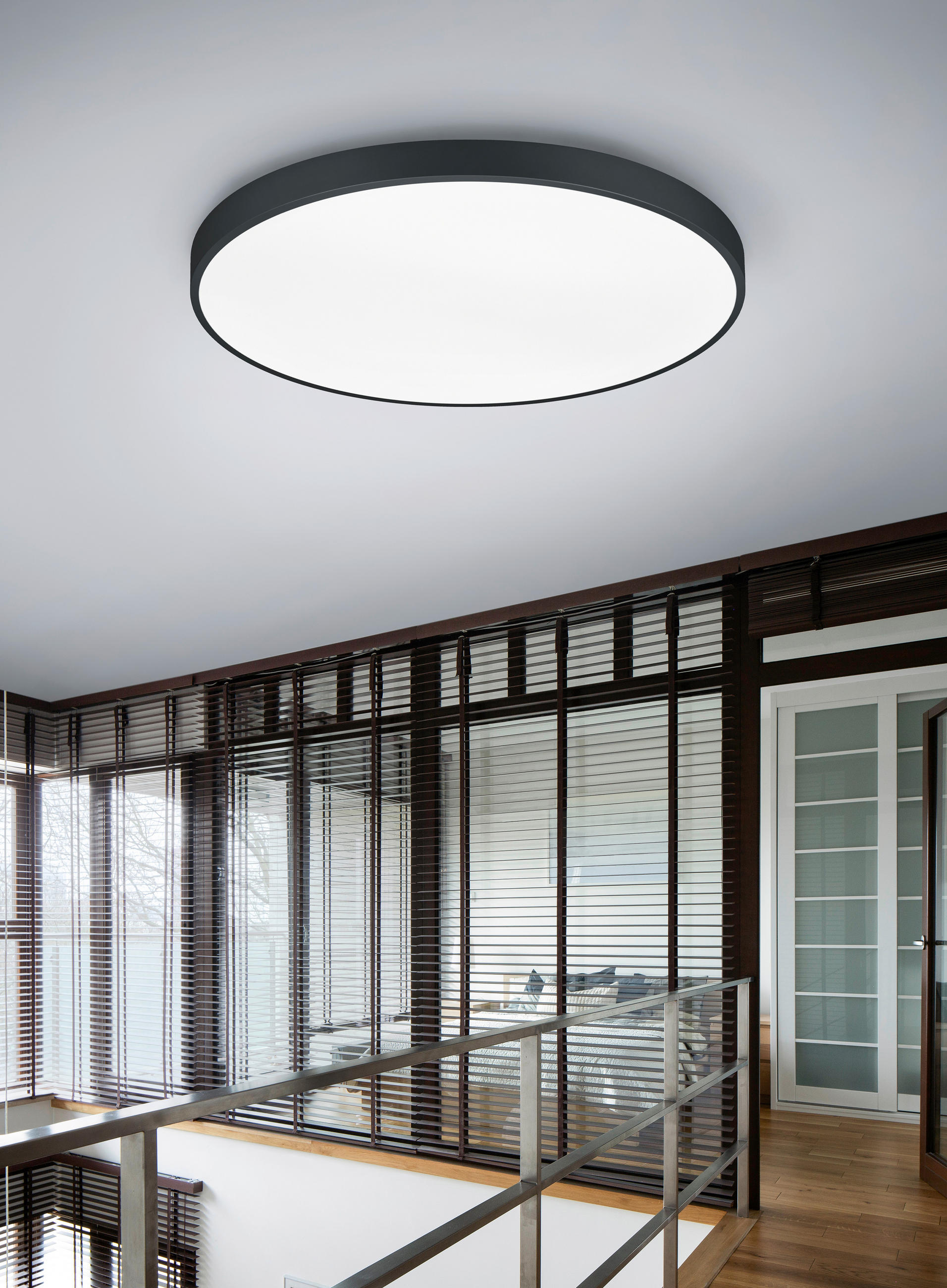 LED-DECKENLEUCHTE Waco 75/6,5 cm   - Schwarz, MODERN, Metall (75/6,5cm) - Trio Leuchten