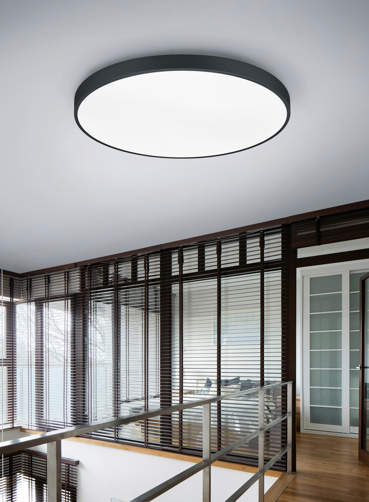 LED-DECKENLEUCHTE Waco 75/6,5 cm   - Schwarz, MODERN, Metall (75/6,5cm) - Trio Leuchten