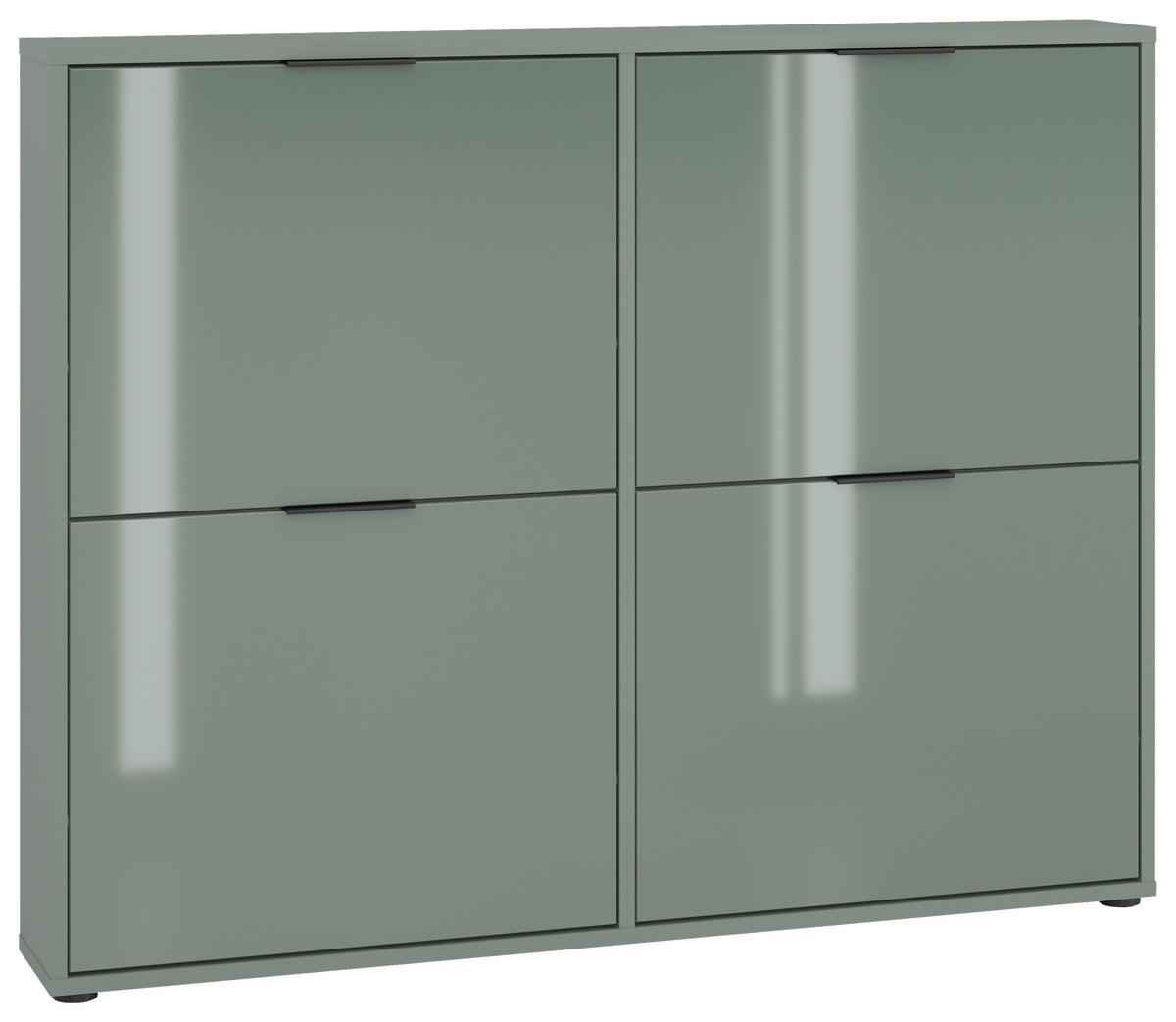 SCHUHKIPPER - Salbeigrün/Schwarz, MODERN, Glas/Holzwerkstoff (118/93/17cm) - Boxxx