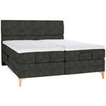 BOXSPRINGBETT 200/200 cm  in Dunkelgrau  - Eichefarben/Dunkelgrau, KONVENTIONELL, Holz/Textil (200/200cm) - Voleo