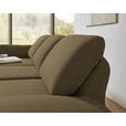 ECKSOFA  in Flachgewebe Khaki Armteilverstellung, Relaxfunktion, Drehsitzfunktion  175-224/255-365 cm  - Khaki/Schwarz, Design, Textil/Metall (175-224/255-365cm) - Dieter Knoll