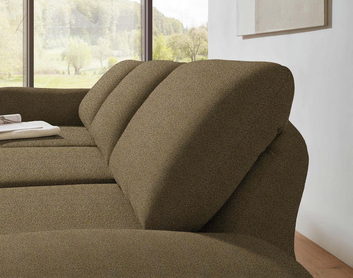 ECKSOFA  in Flachgewebe Khaki  175-224/255-365 cm  - Khaki/Schwarz, Design, Textil/Metall (175-224/255-365cm) - Dieter Knoll