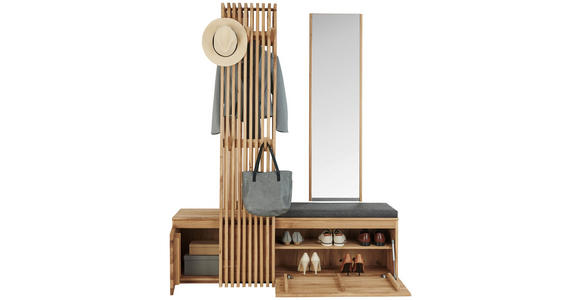 GARDEROBE in 157/195/51 cm - Eichefarben, Natur, Glas/Holz (157/195/51cm) - Linea Natura