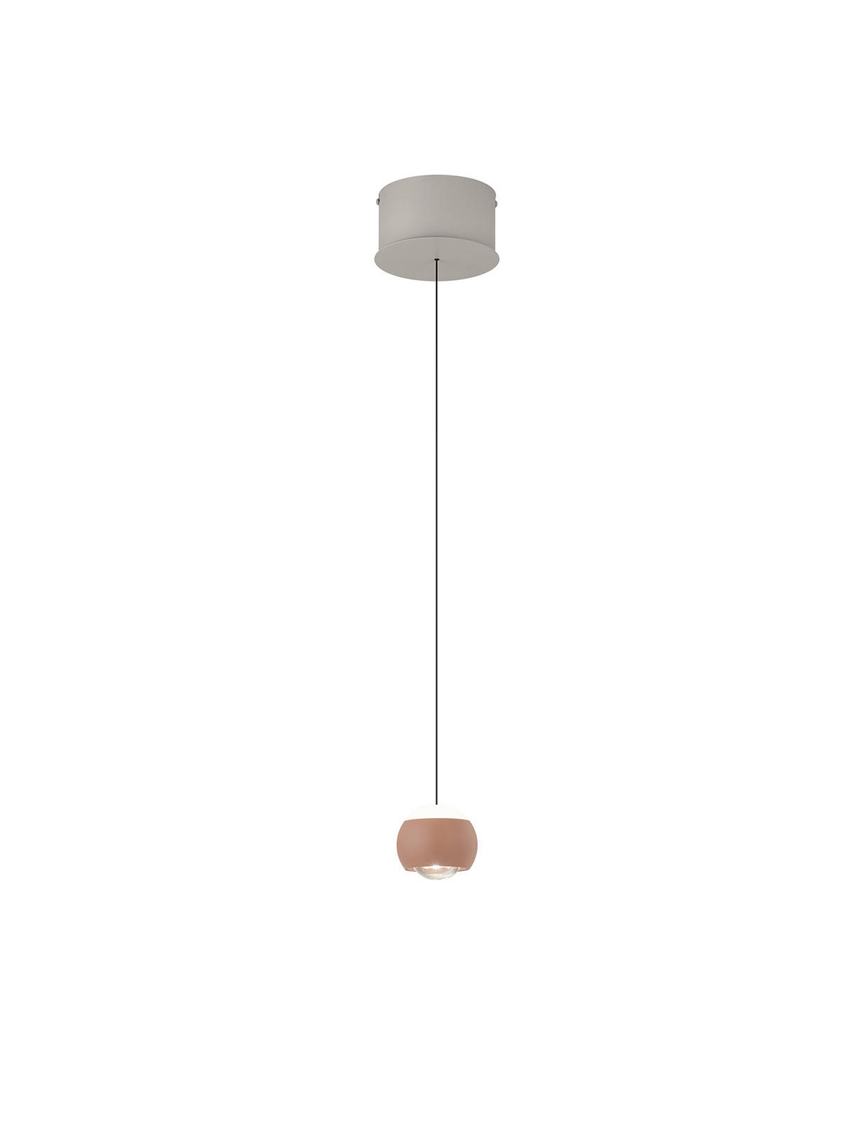 LED-PENDELLEUCHTE CANNON Musterring 15,5/200 cm   - Aprikose/Grauweiß, KONVENTIONELL, Kunststoff/Metall (15,5/200cm) - Musterring