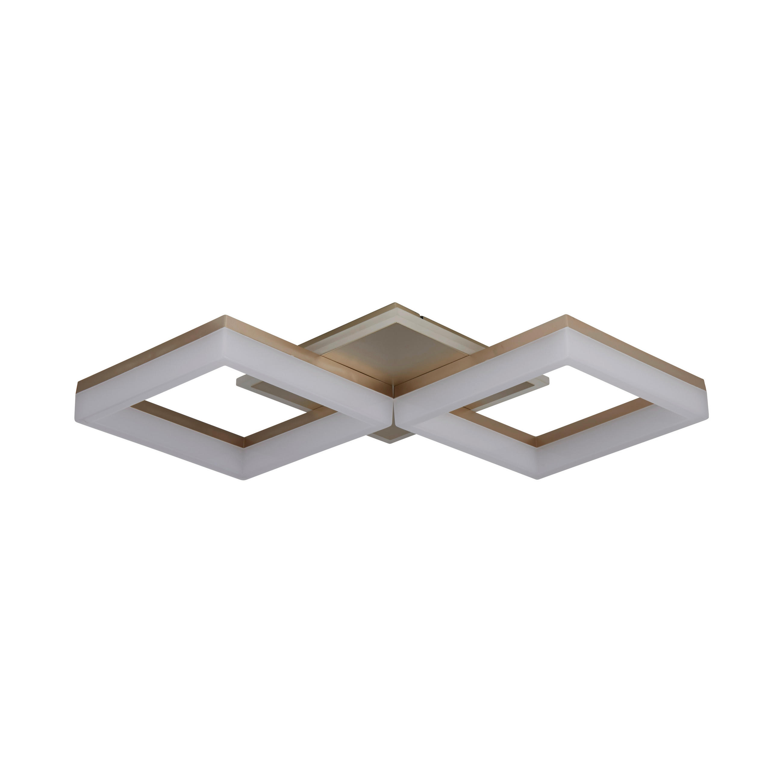 DECKENLEUCHTE Fence 62,5/44/8 cm  - Goldfarben/Weiß, Design, Kunststoff/Metall (62,5/44/8cm)
