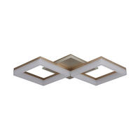 DECKENLEUCHTE Fence 62,5/44/8 cm  - Goldfarben/Weiß, Design, Kunststoff/Metall (62,5/44/8cm)