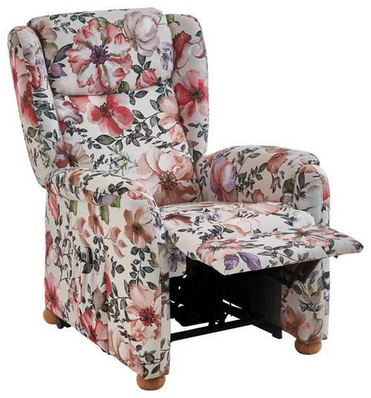 OHRENSESEL inkl. Funktion Flachgewebe Multicolor, Beige  - Beige/Multicolor, ROMANTIK / LANDHAUS, Holz/Textil (85/115/84cm) - Cantus