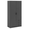 KLEIDERSCHRANK in Grau  - Schwarz/Grau, Basics, Holzwerkstoff/Metall (98,5/200,4/49,8cm) - MID.YOU