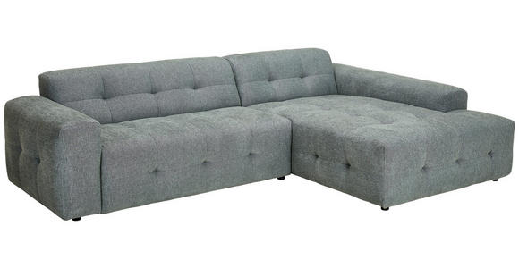 ECKSOFA Pastellgrün Flachgewebe  - Pastellgrün/Schwarz, KONVENTIONELL, Kunststoff/Textil (292/189cm) - Carryhome