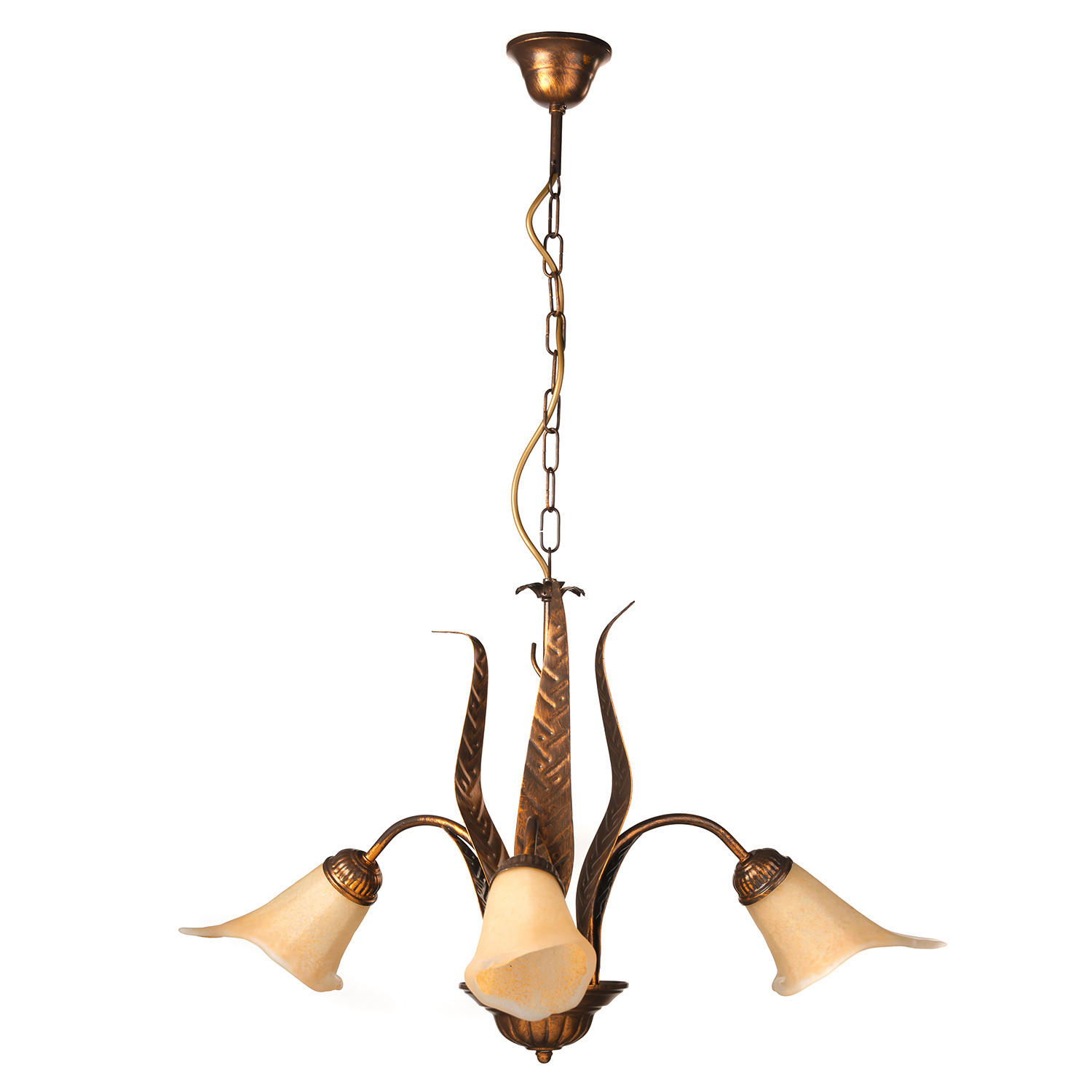 KRONLEUCHTER 65/65/100 cm   - Bronzefarben, KONVENTIONELL, Glas/Metall (65/65/100cm)