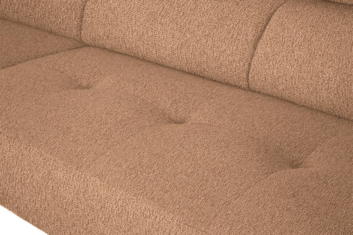 ECKSOFA in Webstoff Rostfarben  205/280 cm  - Rostfarben/Schwarz, Design, Textil/Metall (205/280cm) - Xora