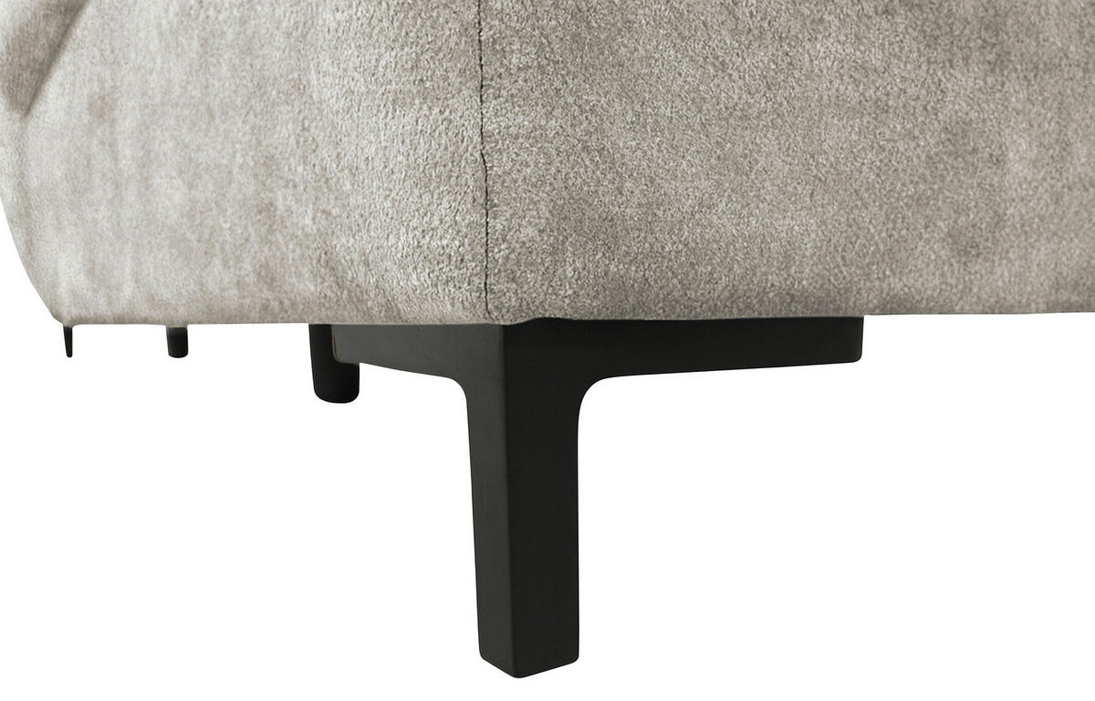 WOHNLANDSCHAFT SOLEI U Grau Chenille  - Schwarz/Grau, Design, Kunststoff/Textil (188/334/184cm) - MID.YOU