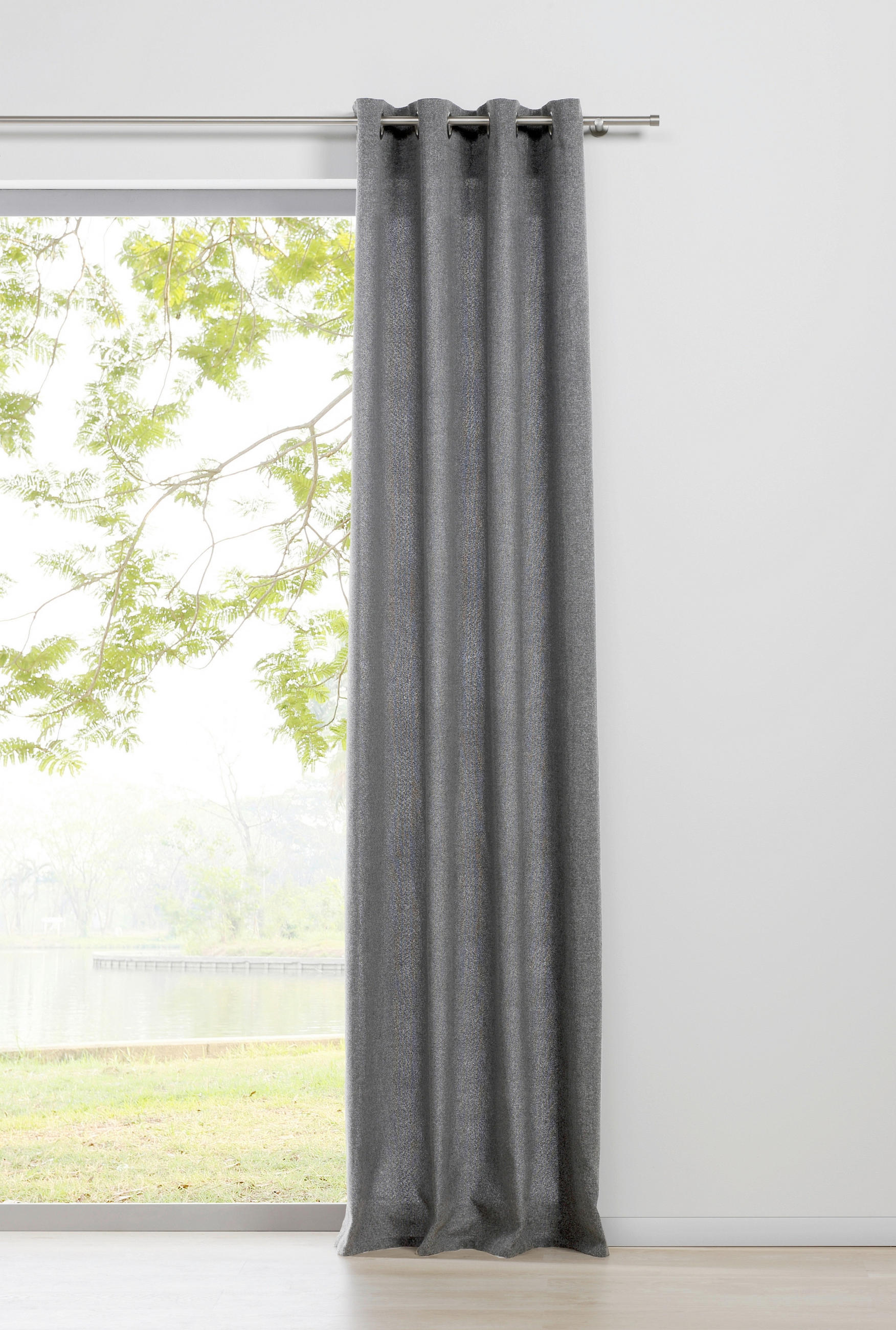 ÖSENSCHAL halbtransparent 135/245 cm   - Grau, Basics, Textil (135/245cm)