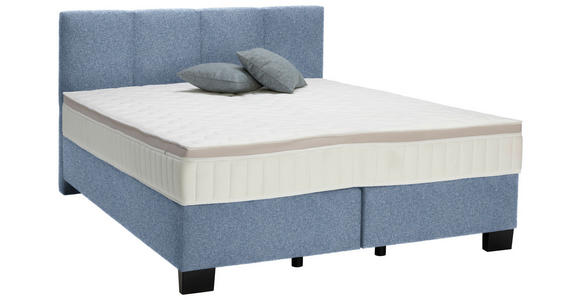 BOXSPRINGBETT 160/200 cm  in Blau  - Blau/Schwarz, Design, Kunststoff/Textil (160/200cm) - Hom`in