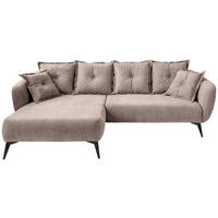 ECKSOFA in Mikrofaser Beige  - Beige/Schwarz, Modern, Textil/Metall (162/277cm) - Livetastic