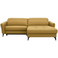 ECKSOFA Flachgewebe Currygelb  - Currygelb/Schwarz, Design, Textil/Metall (246/175cm) - Celina
