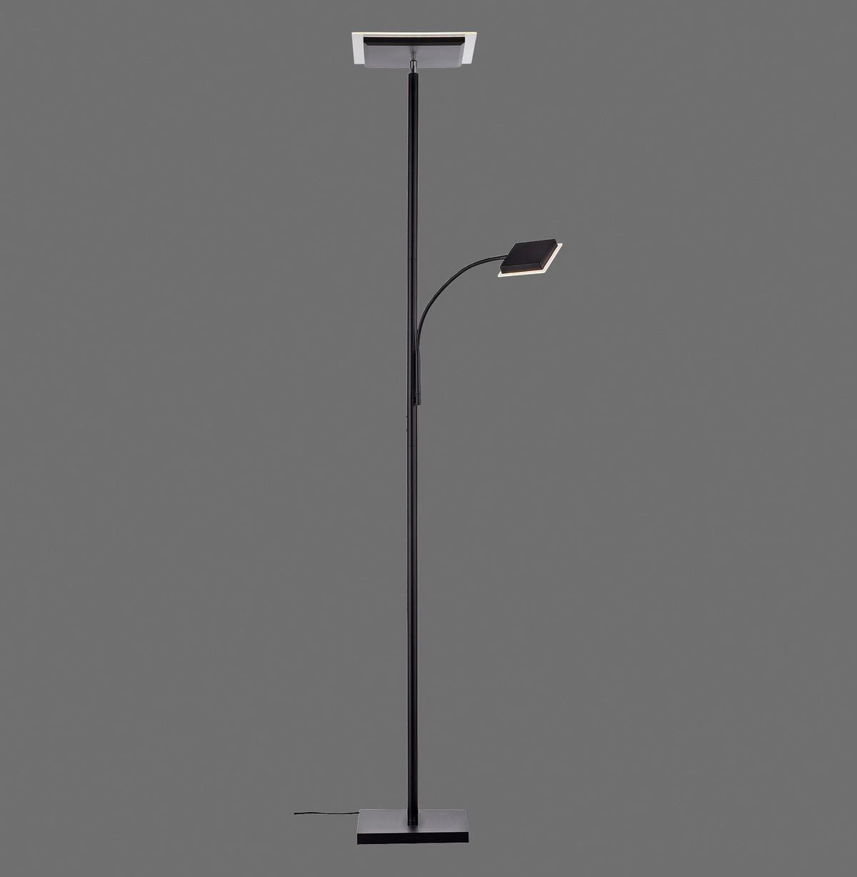 STOJACIA LED LAMPA, 56/57,5/190 cm - čierna, Basics, kov/plast (56/57,5/190cm)